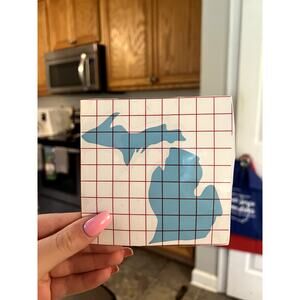 Michigan Decal Sticker Wall or Car Accessory Baby Blue Color